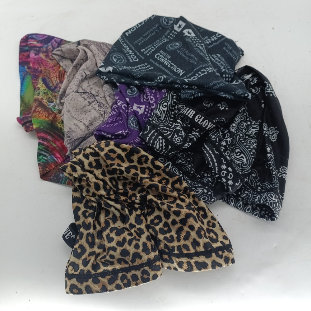 Lot of 5 Hair Glove Motorcycle Balaclava Neck Gaiters Leopard  Biker Wear c1